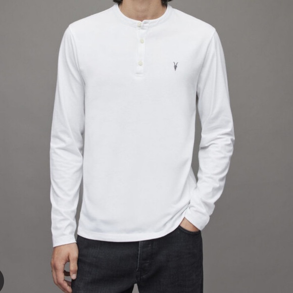 All Saints Shirts Allsaints Brace Long Sleeve Henley Optic White Poshmark